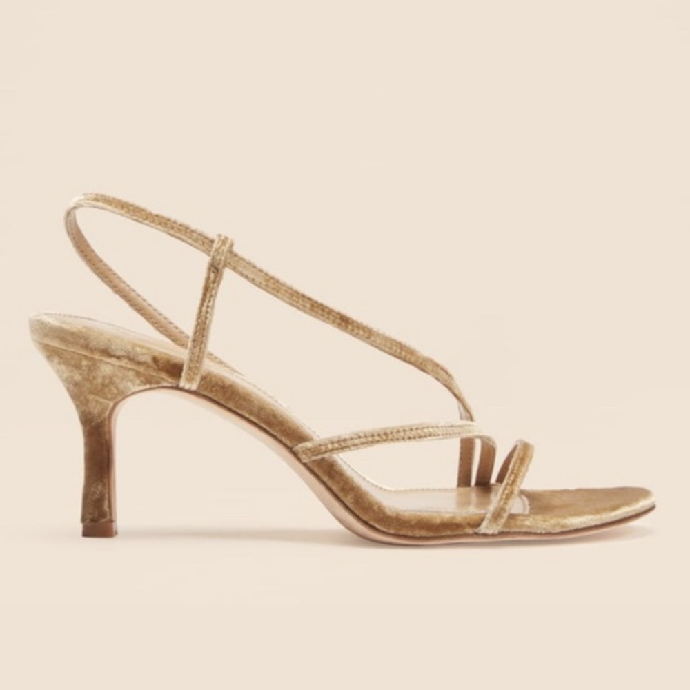 NWT Reformation - Marylou Heel Sandal - Ochre Crushed Velvet